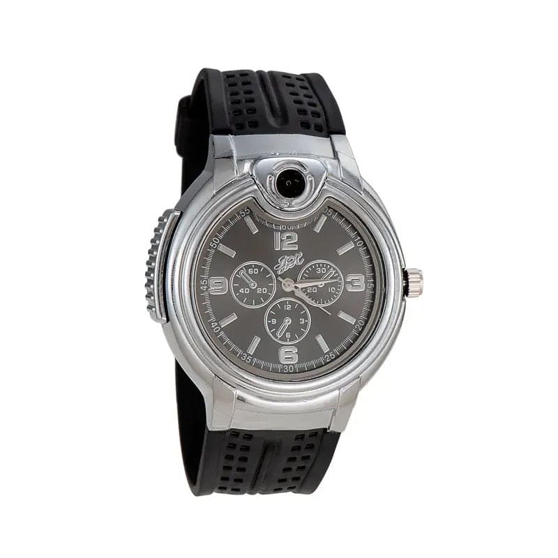 Wrist Watch Inflatable Lighter, 2 In 1 Cigarette Lighter, Cyclic Inflatable Flame Adjustable Lighter, Multifunctional Metal Open Frame Watch Lighter, Men's Sports Watch Gas Lighter Wrist Watch Inflatable Lighter, 2 In 1 Cigarette Lighter, Cyclic Inflatable Flame Adjustable Lighter, Multifunctional Metal Open Frame Watch Lighter, Men's Sports Watch Gas Lighter